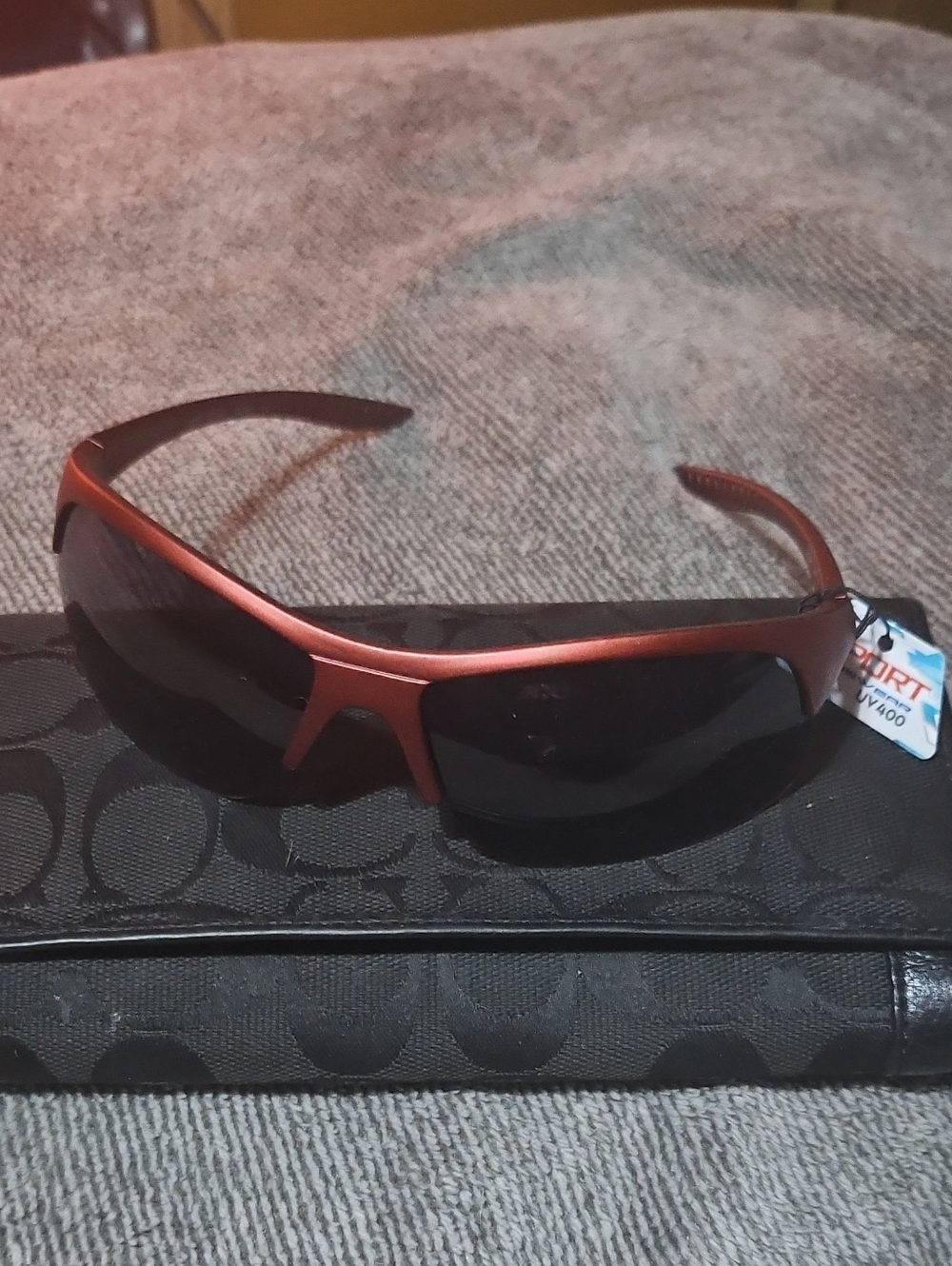 Men's Red Sport Sunglasses with Black Lenses New